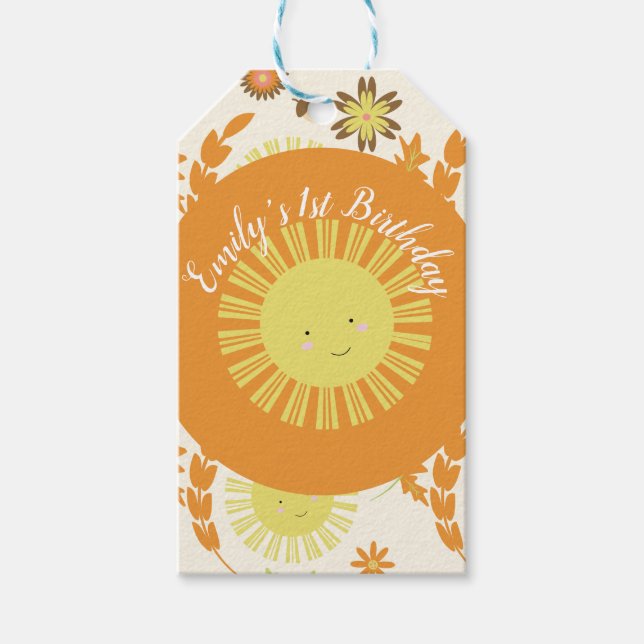 Étiquettes-cadeau Automne Sunshine Automne Fête d'anniversaire (Devant)