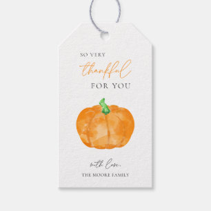 Étiquettes-cadeau Automne Thanksgiving Citrouille So Thanksgiving Ta