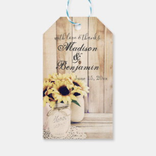 Étiquettes-cadeau Avec amour et Merci Mason Jar Mariage Merci