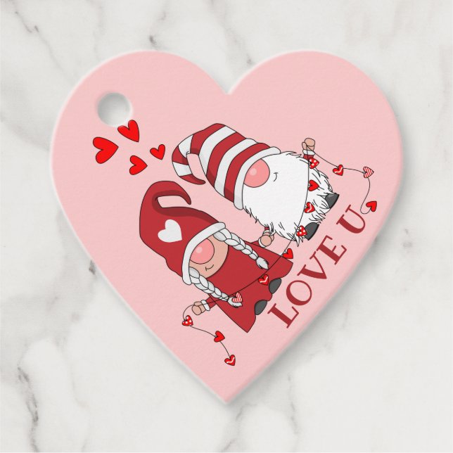Étiquettes Cadeau Avec des Gnomes d'amour (Devant)