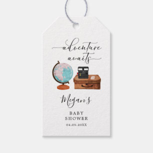 Étiquettes-cadeau Aventure Attente Baby shower à thème Voyage