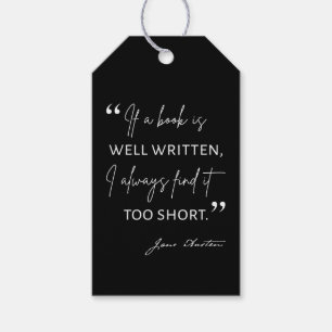 Étiquettes-cadeau Avid Reader II - Citation Jane Austen