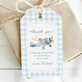 Étiquettes-cadeau Avion vintage Voyage 1er anniversaire