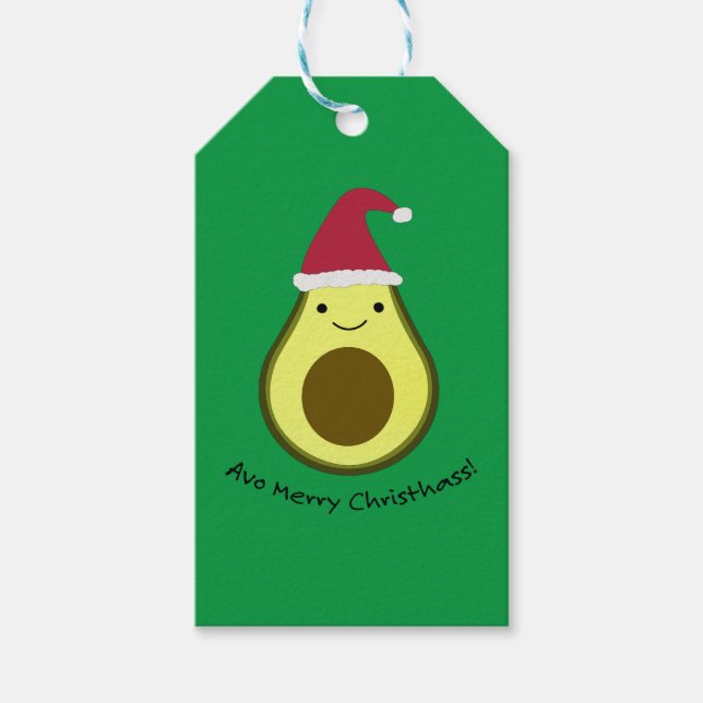 Étiquettes-cadeau Avo Merry Christhass Avocado (Devant)
