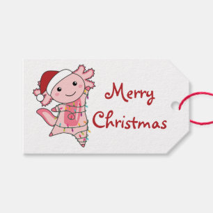 Étiquettes-cadeau Axolotl Joyeux Noël Animaux d'hiver Axolotls Tr