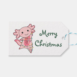 Étiquettes-cadeau Axolotl Joyeux Noël Animaux d'hiver Axolotls Tr