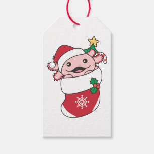 Étiquettes-cadeau Axolotl Noël Neige Animaux d'hiver Axolotls