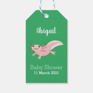Étiquettes-cadeau axolotl rose pâle