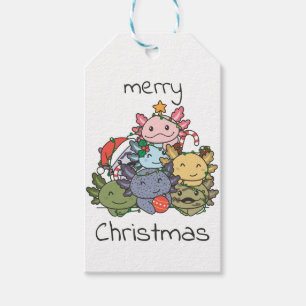 Étiquettes-cadeau Axolotl sapin de Noël drôle animal Noël