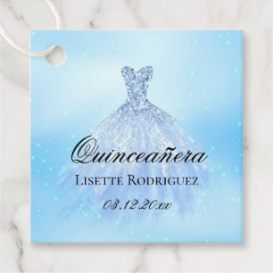 Étiquettes Cadeau Baby Blue Quinceanera Personnalisé