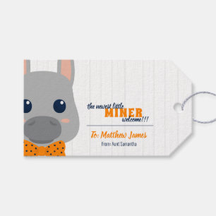 Étiquettes-cadeau Baby Boy Miners Orange