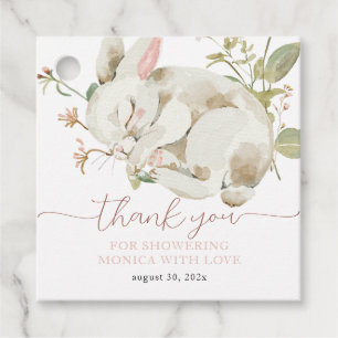 Étiquettes Cadeau Baby Bunny C'est une fille Fleur sauvage