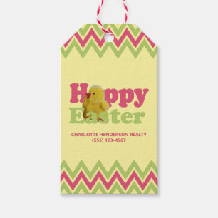 Étiquettes-cadeau Baby Chick Happy Pop de Pâques par