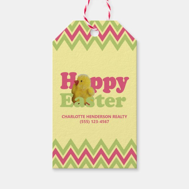 Étiquettes-cadeau Baby Chick Happy Pop de Pâques par (Devant)