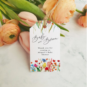 Étiquettes-cadeau Baby in Bloom Fleur sauvage Baby shower Faveur acc