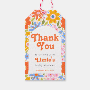 Étiquettes-cadeau Baby in Bloom Retro Baby shower Super Merci