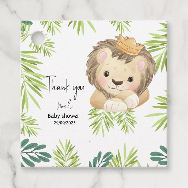 Étiquettes Cadeau baby lion king safari animaux (Devant)