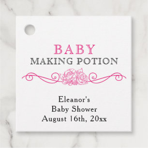 Étiquettes Cadeau Baby Making Potion Moderne Pink Mini bouteille noi