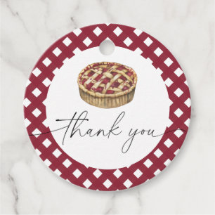 Étiquettes Cadeau Baby shower à tarte aquarelle merci