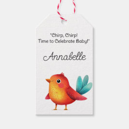 Étiquettes-cadeau Baby shower À Thème Oiseau Mignonne Aquarelle