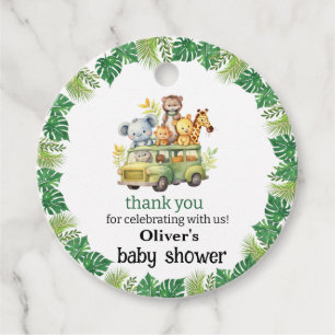 Étiquettes Cadeau baby shower animal safari jungle mignon