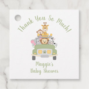 Étiquettes Cadeau Baby shower animal Safari Merci
