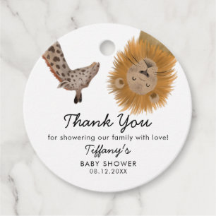 Étiquettes Cadeau Baby shower Animaux Safari mignons