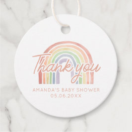 Étiquettes Cadeau Baby shower arc-en-ciel Cute Pastel Watercolor