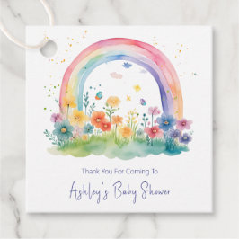 Étiquettes Cadeau Baby shower arc-en-ciel Fleur sauvage Boho