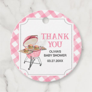 Étiquettes Cadeau Baby shower BBQ Rose Burger