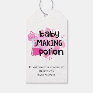 Étiquettes-cadeau Baby shower Bébé mignon Faire Potion Merci rose