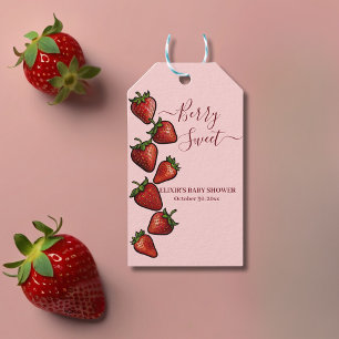 Étiquettes-cadeau Baby shower Berry Sweet Strawberry Hearts