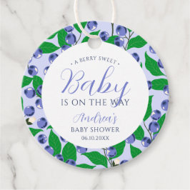 Étiquettes Cadeau Baby shower bleu bleuet doux