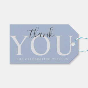 Étiquettes-cadeau Baby shower bleu Dusty simple et moderne