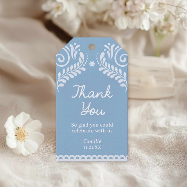 Étiquettes-cadeau Baby shower Blue Cielito Lindo Merci (Créateur téléchargé)