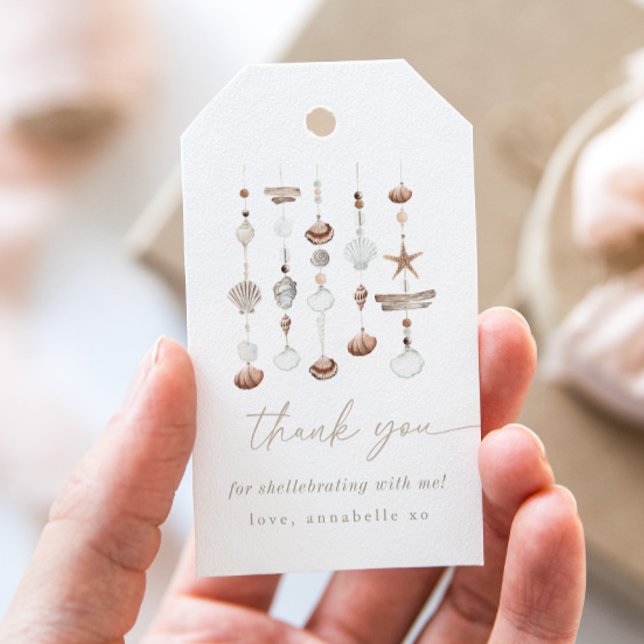 Étiquettes-cadeau Baby shower Boho Beach Shell (Zazzle Boho Beach Shell Baby Shower Gift Tags)