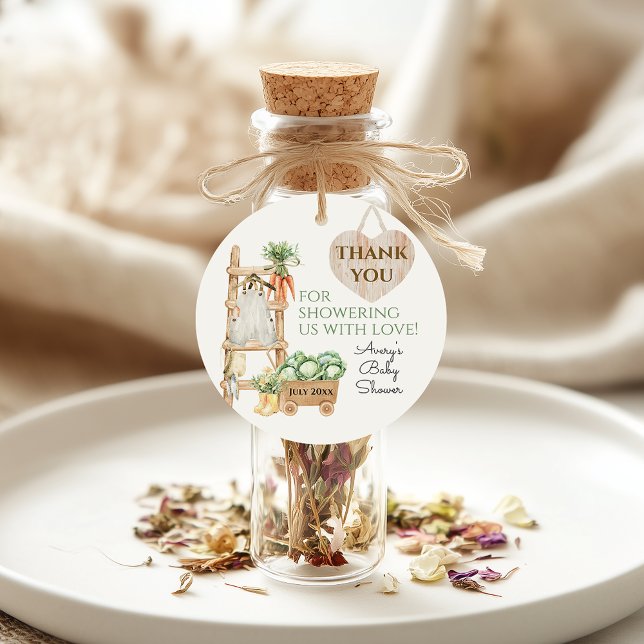 Étiquettes Cadeau Baby shower Boho du marché des fermiers cultivés l (Créateur téléchargé)