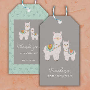 Étiquettes-cadeau Baby shower boho llama