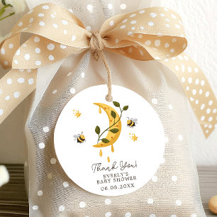 Étiquettes Cadeau Baby Shower Bourdon Céleste Lune Miel