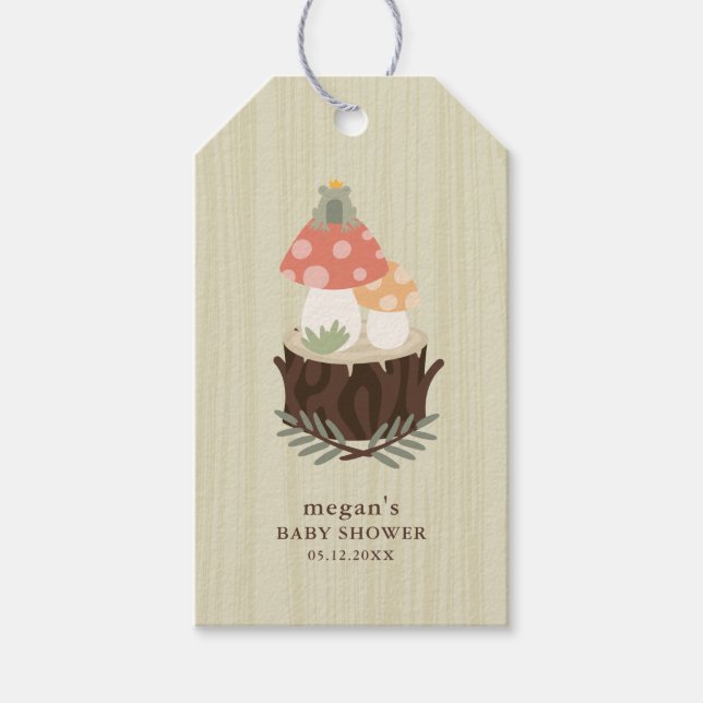 Étiquettes-cadeau Baby shower champignon (Devant)