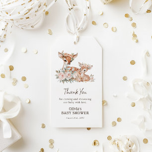 Étiquettes-cadeau Baby shower Chic Boho Woodland Animaux