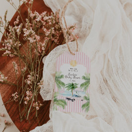 Étiquettes-cadeau Baby shower Chic Retro Palm Springs