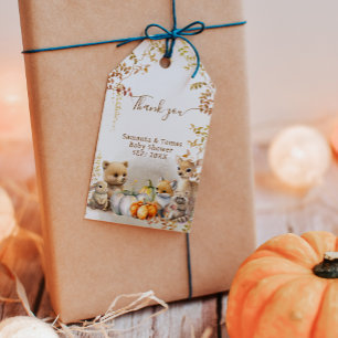 Étiquettes-cadeau Baby shower Citrouille de Fall Woodland Little