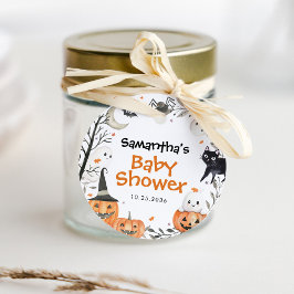 Étiquettes Cadeau Baby shower Citrouille Halloween Little Boo Ghost
