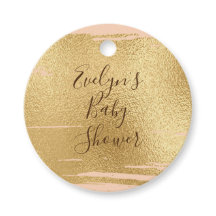 Baby shower classique rose et or
