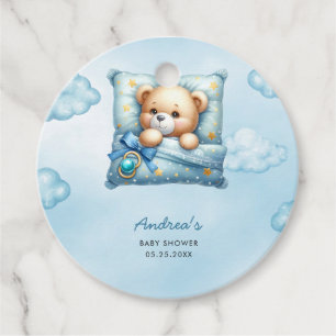 Étiquettes Cadeau Baby shower coussin Teddy Bear