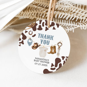 Étiquettes Cadeau Baby shower Cowboy