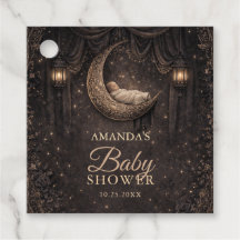 Baby Shower Croissant de Lune Étoiles Gothique