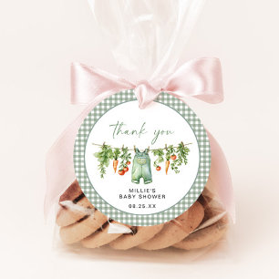 Étiquettes Cadeau Baby shower cultivé localement Arrondi Favour Sage