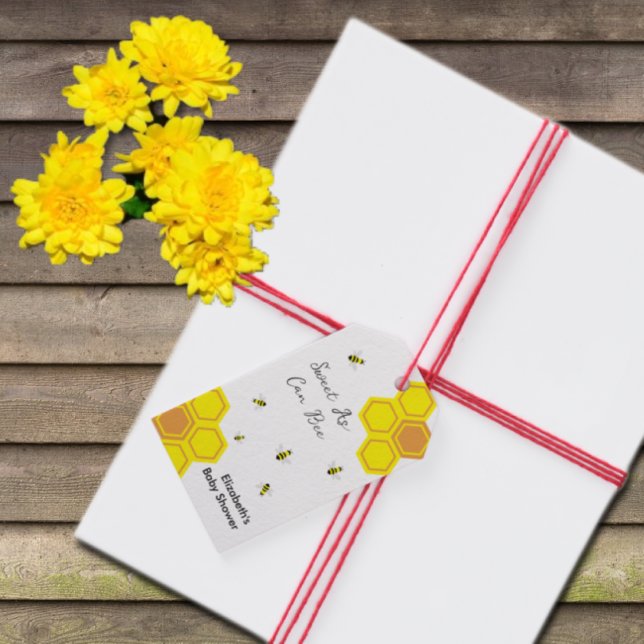 Étiquettes-cadeau Baby shower d'abeilles (Créateur téléchargé)